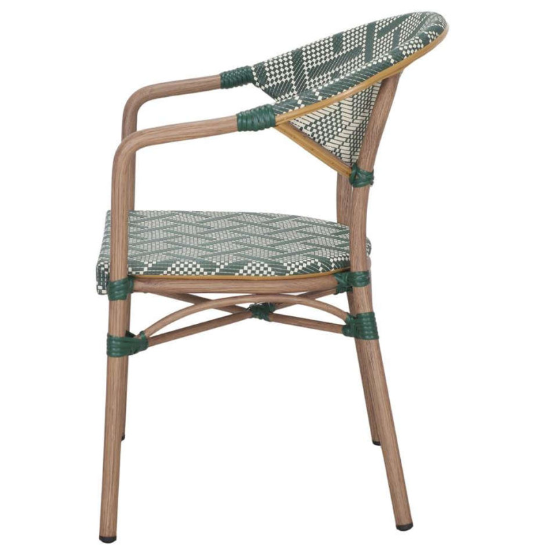 Chaise de terrasse bistrot verte avec...