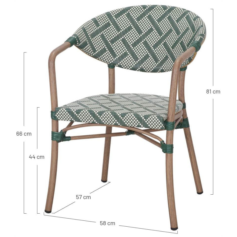Chaise de terrasse bistrot verte avec...