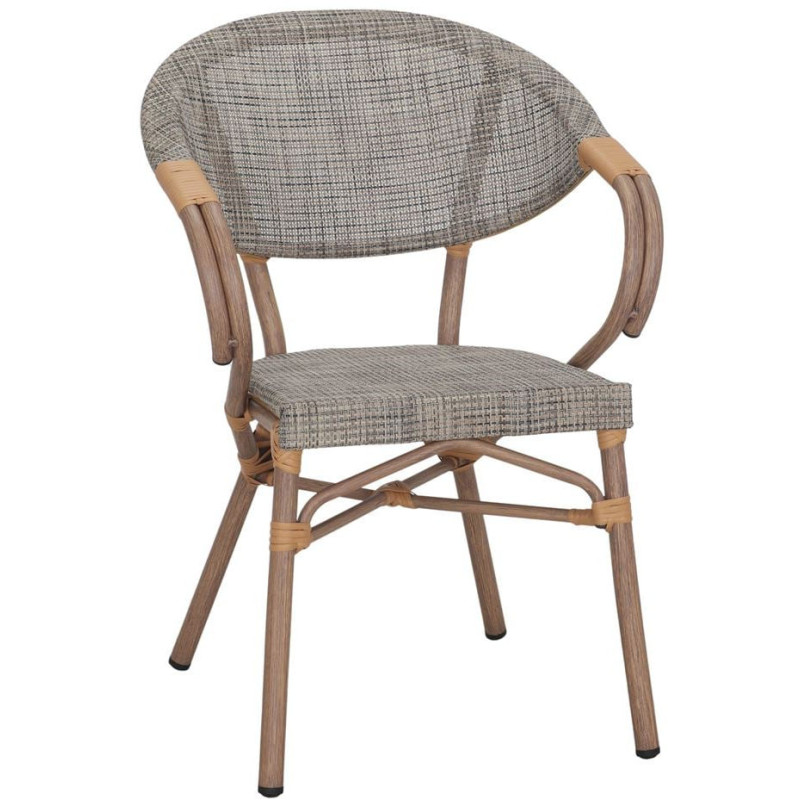 Chaise de terrasse bistrot gris beige...