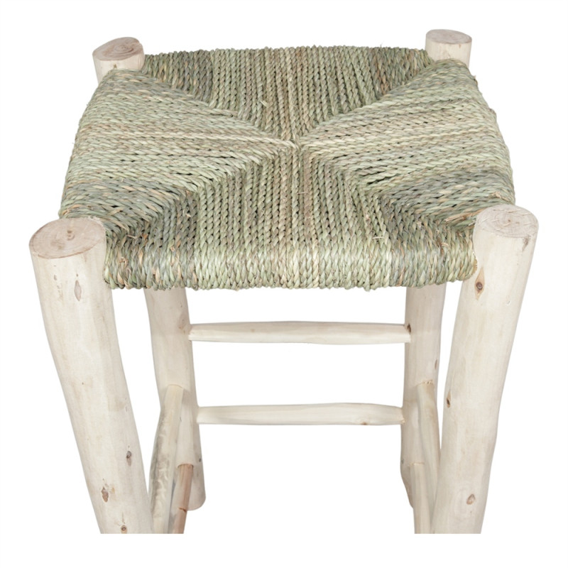 Tabouret haut bois naturel assise...