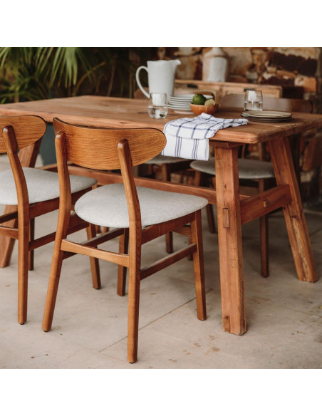 Table à manger bois pin recyclé 140x75x75 cm Lagrasse