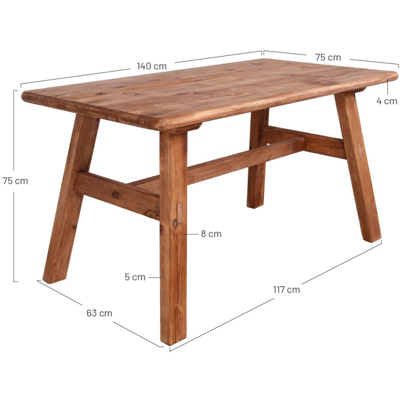 Table à manger bois pin recyclé...