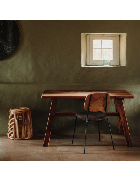 Table à manger bois pin recyclé 140x75x75 cm Lagrasse