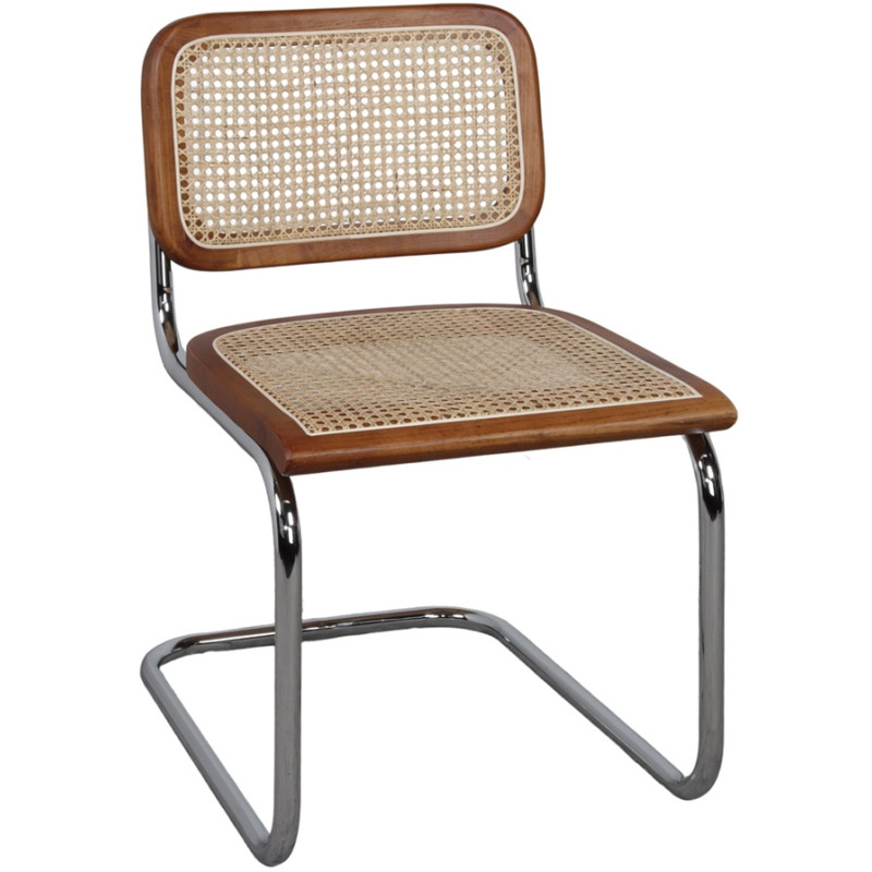 Chaise cannage bois marron métal...