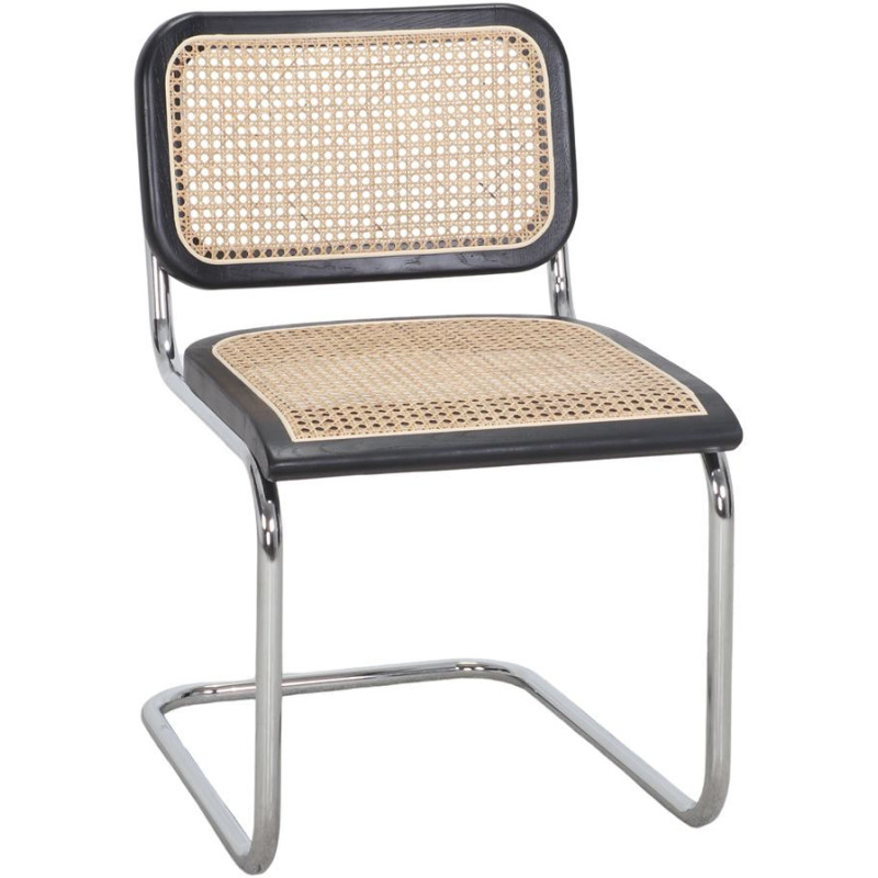 Chaise cannage noir bois rotin métal...