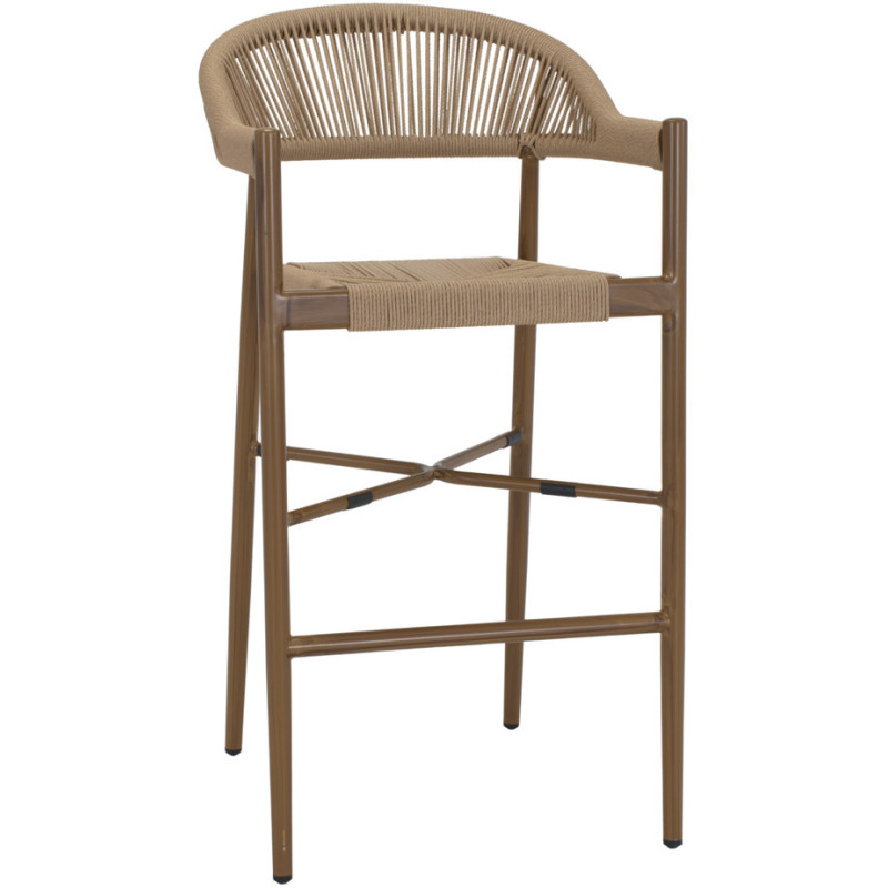 Tabouret de bar extérieur corde beige...