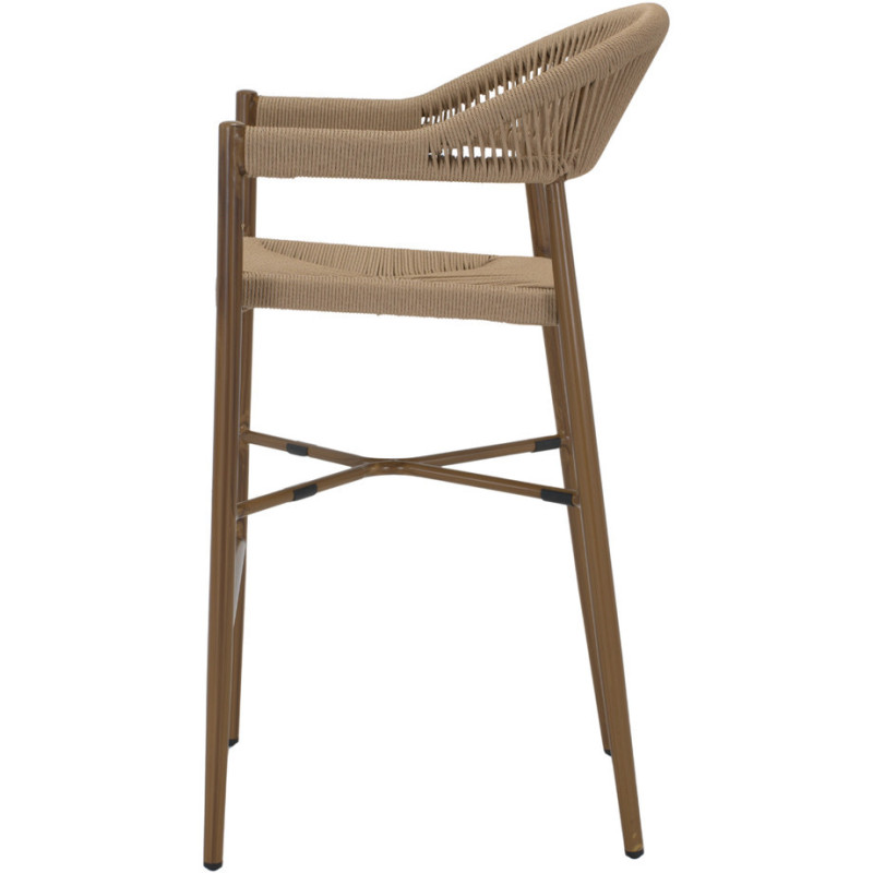 Tabouret de bar extérieur corde beige...