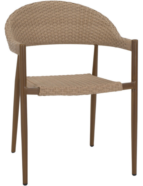 Chaise de jardin empilable rotin synthétique marron...