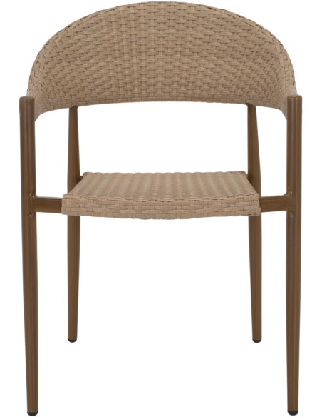 Chaise de jardin empilable rotin synthétique marron 56x55x78 cm Alghero