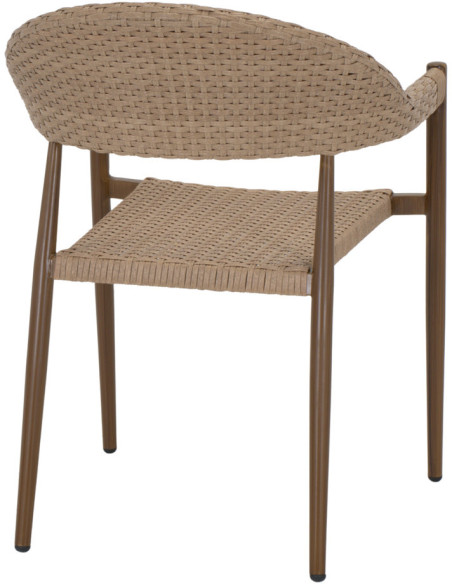 Chaise de jardin empilable rotin synthétique marron 56x55x78 cm Alghero
