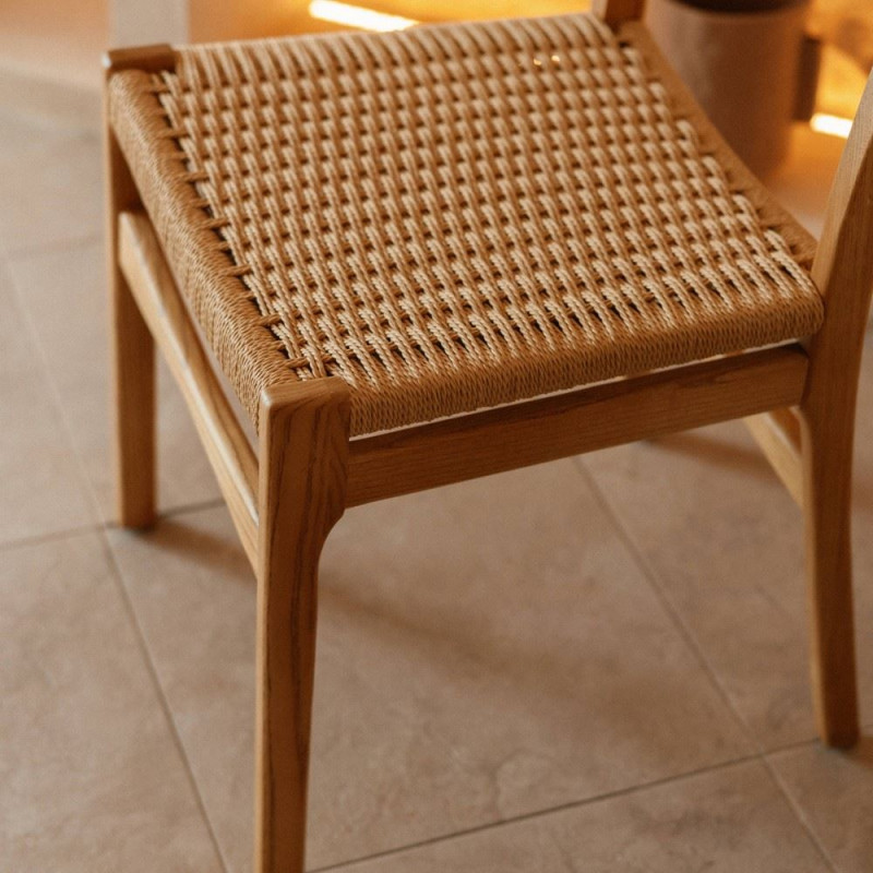 Chaise bois d’orme naturel assise...