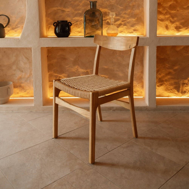 Chaise bois d’orme naturel assise...
