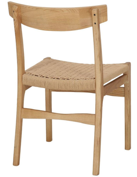Chaise bois d’orme naturel assise tressée 50x56x81 cm Ribe