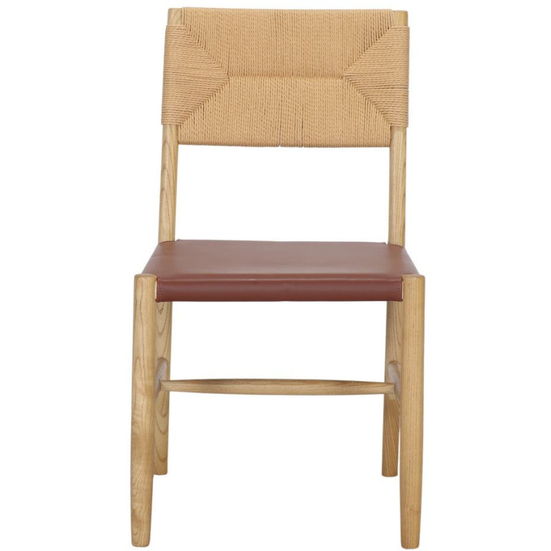 Chaise bois naturel dossier corde...