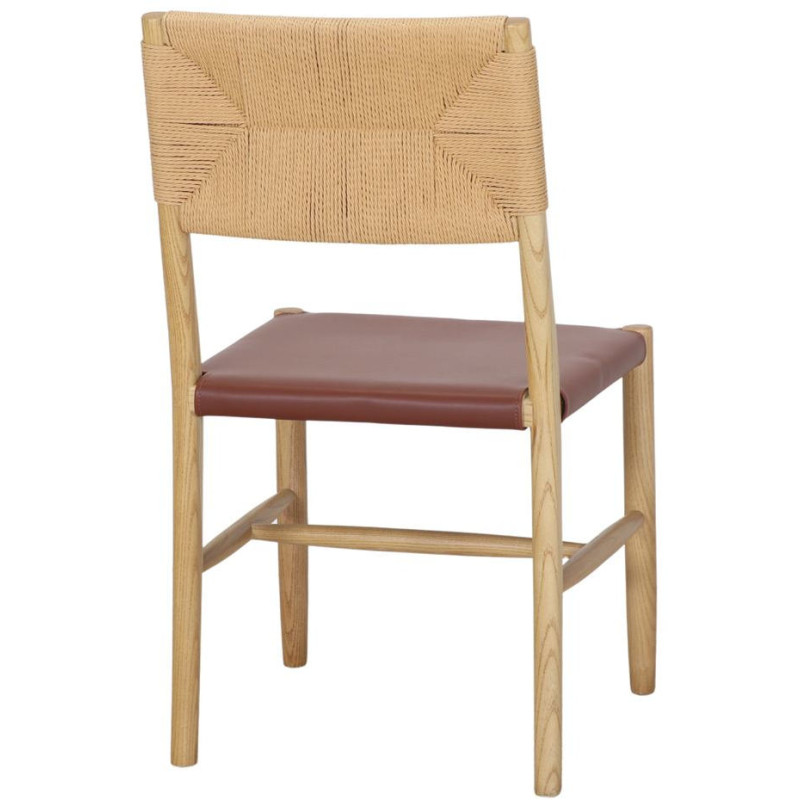 Chaise bois naturel dossier corde...