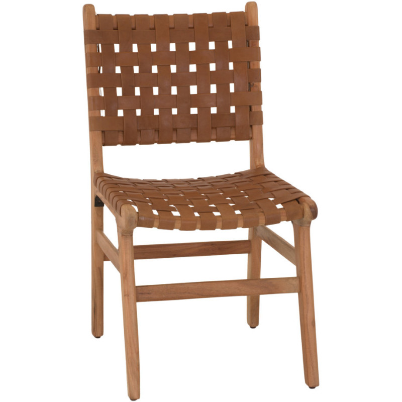 Chaise bois naturel lanières...
