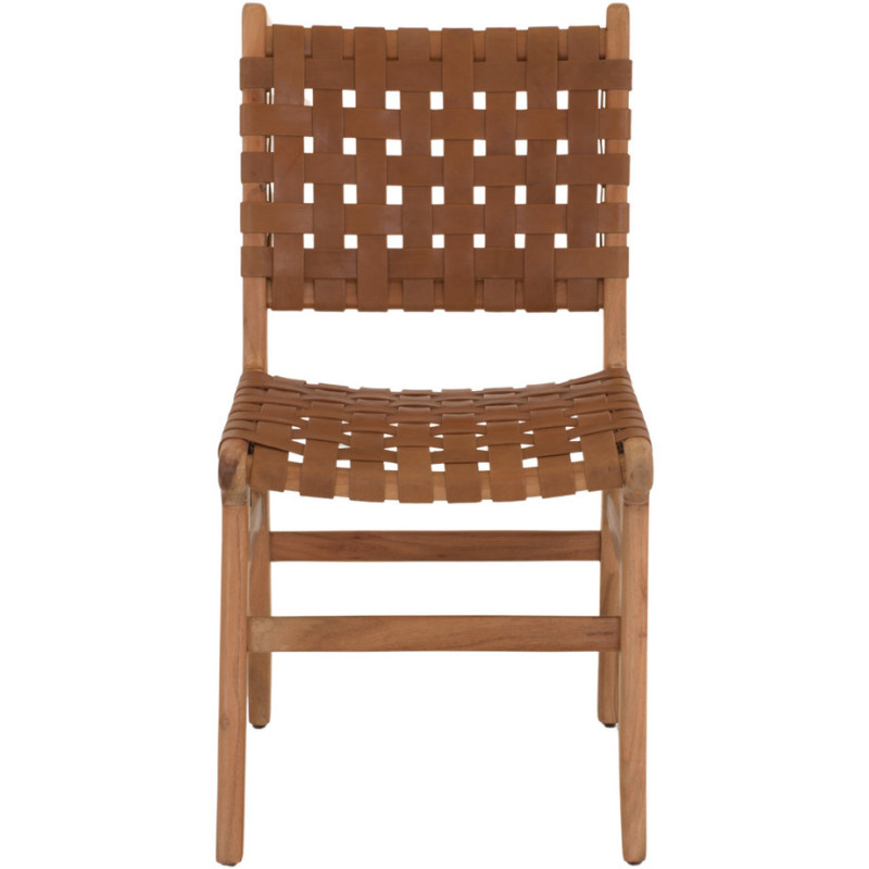 Chaise bois naturel lanières...