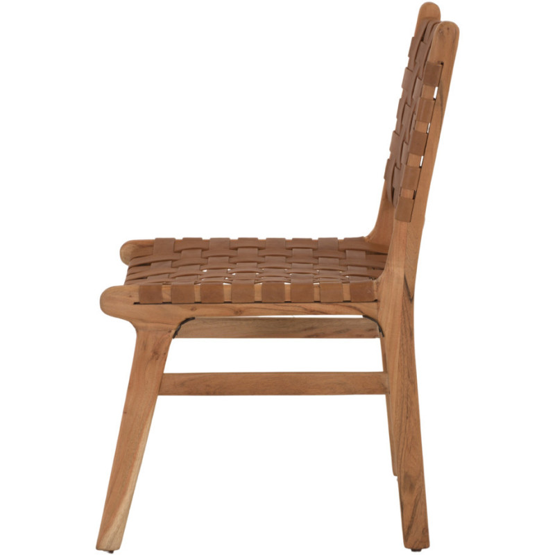 Chaise bois naturel lanières...
