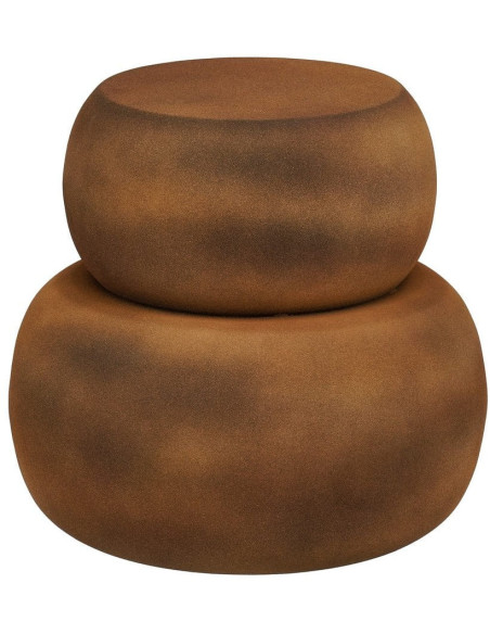 Table d’appoint ronde métal marron antique 43x37 cm Jodhpur