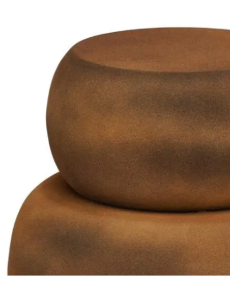 Table d’appoint ronde métal marron antique 43x37 cm Jodhpur