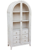 Vitrine bibliothèque blanche bois de manguier 90x40x190 cm Ostuni