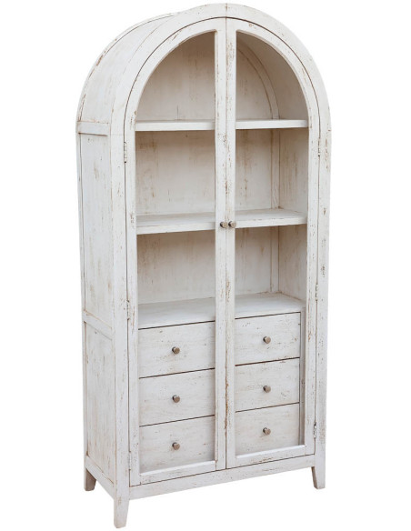 Vitrine arche manguier blanc 90x40x190 cm Ostuni  - 1