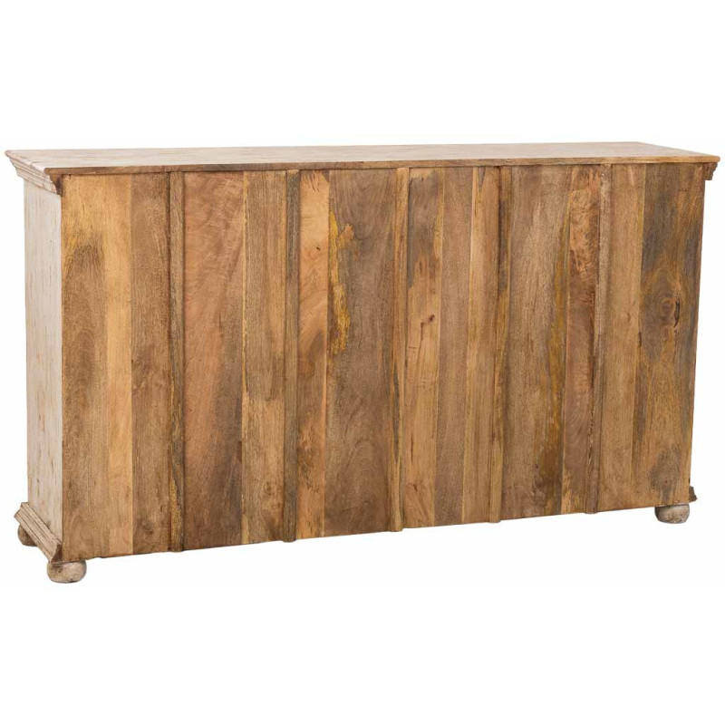 Buffet vitrine bois de manguier beige...