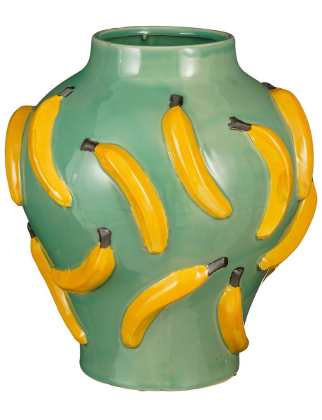 Vase céramique vert clair bananes 37,5 cm Caltagirone