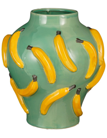 Vase céramique vert clair bananes 37,5 cm Caltagirone  - 1