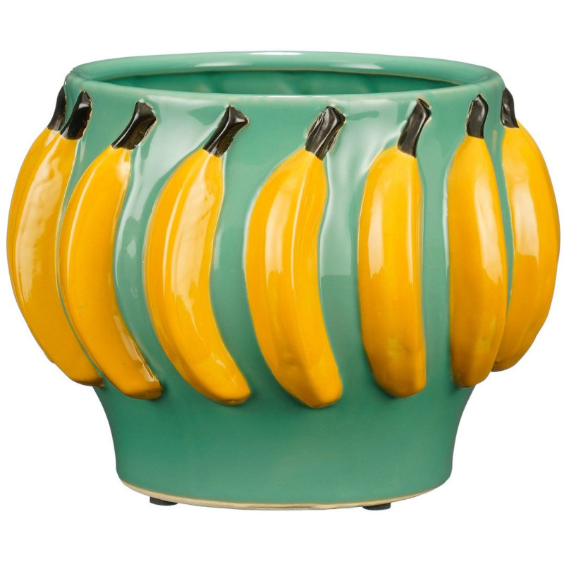 Cache-pot céramique vert bananes 24...