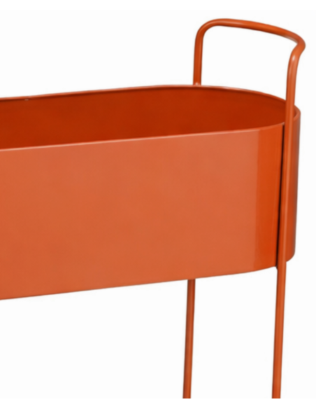 Jardinière sur pied métal rouge 55x24x65 cm Carmona