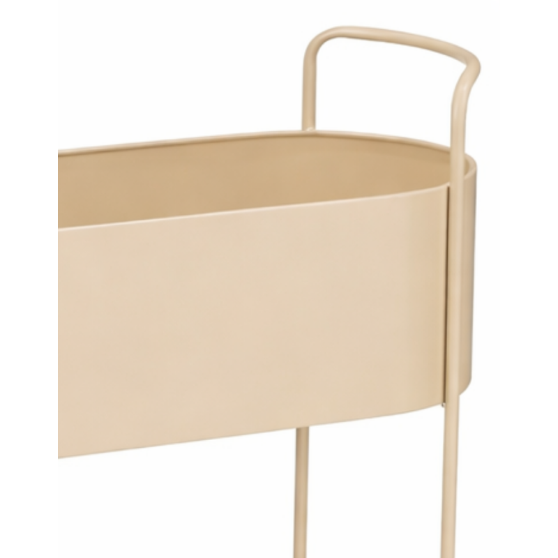Jardinière sur pied métal beige...