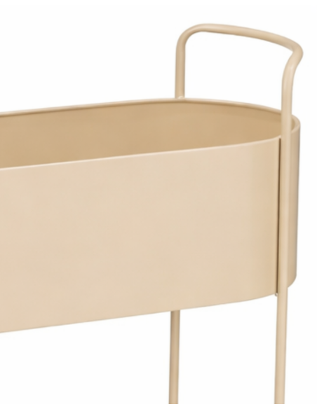 Jardinière sur pied métal beige 55x24x65 cm Carmona