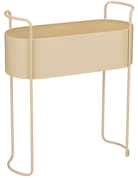 Jardinière sur pied métal beige 55x24x65 cm Carmona
