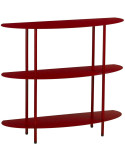 Étagère console métal rouge 3 niveaux 90x28x81 cm Albi