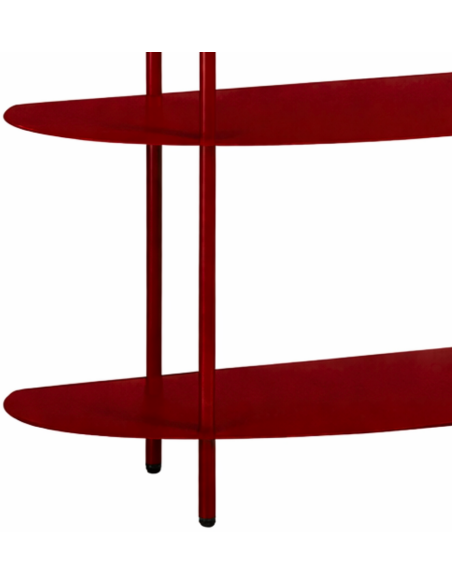 Étagère console métal rouge 3 niveaux 90x28x81 cm Albi