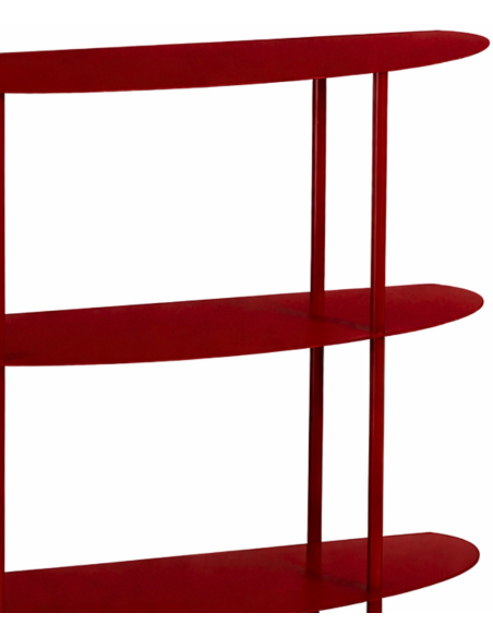 Étagère console métal rouge 3 niveaux 90x28x81 cm Albi