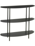 Étagère console métal noir 3 niveaux 90x28x81 cm Albi