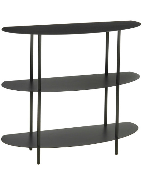 Étagère console métal noir 3 niveaux 90x28x81 cm Albi