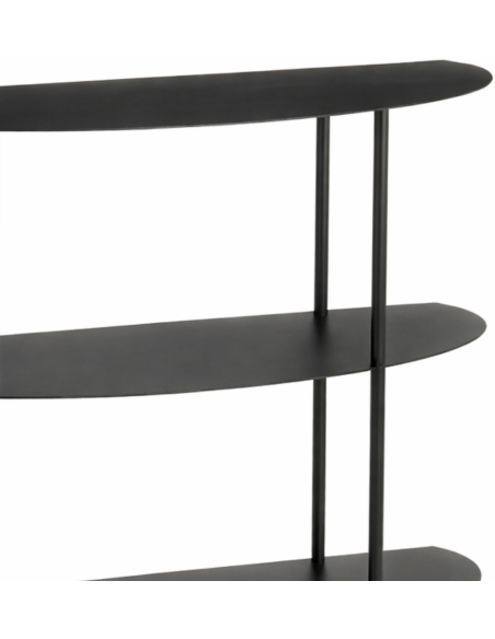 Étagère console métal noir 3 niveaux 90x28x81 cm Albi