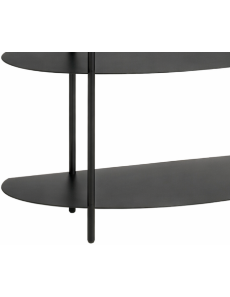Étagère console métal noir 3 niveaux 90x28x81 cm Albi