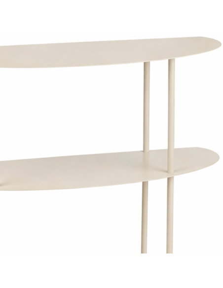 Étagère console métal blanc cassé 3 niveaux 90x28x81 cm Albi