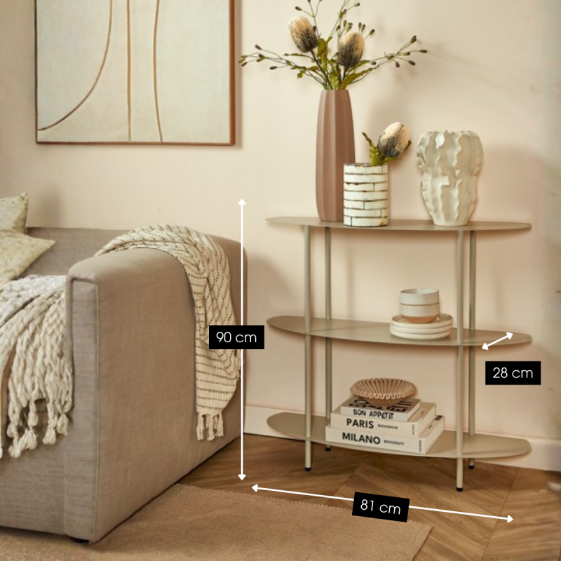 Étagère console métal blanc cassé 3...