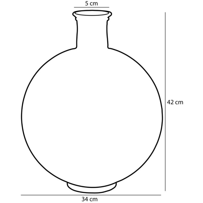 Vase bouteille en verre rose 42 cm La...