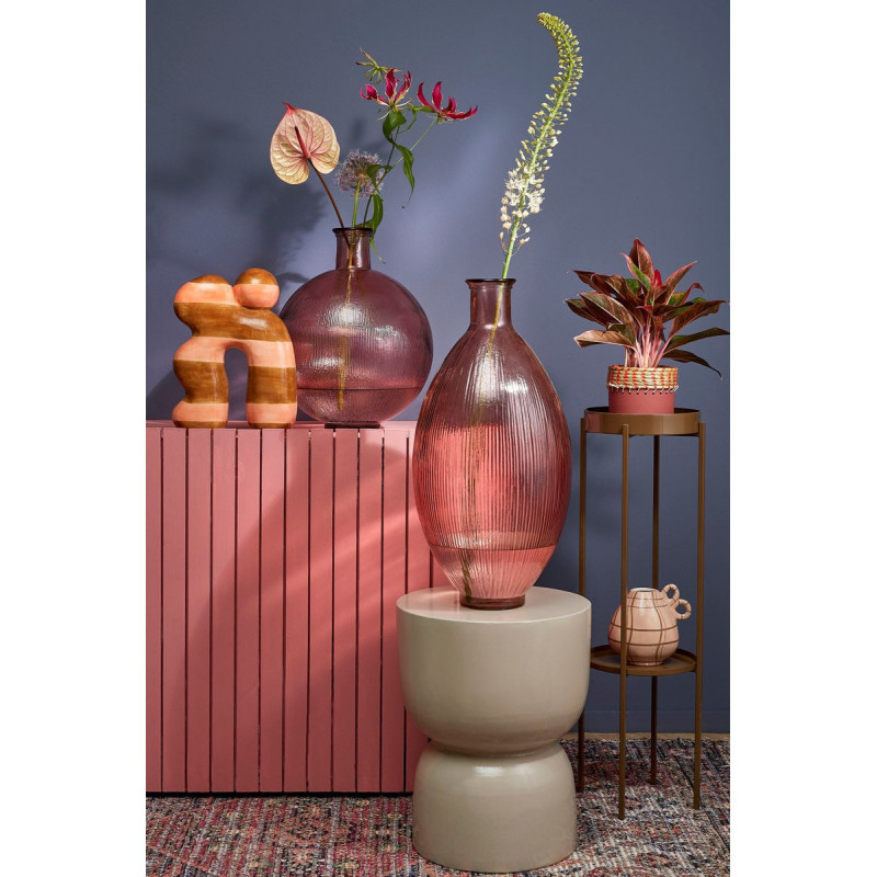 Vase bouteille en verre rose 42 cm La...