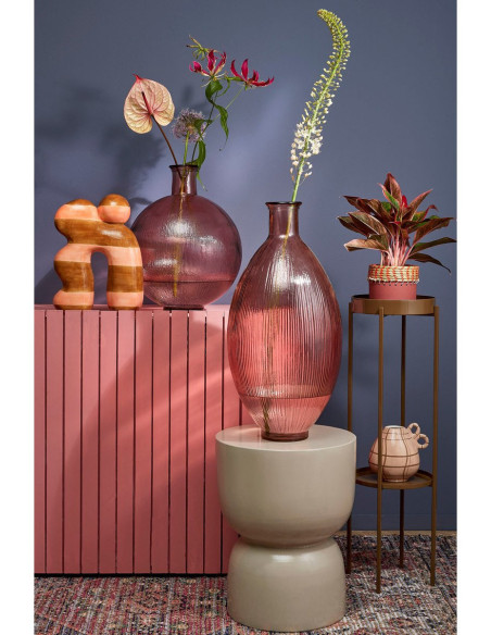 Vase bouteille en verre rose 42 cm La Granja