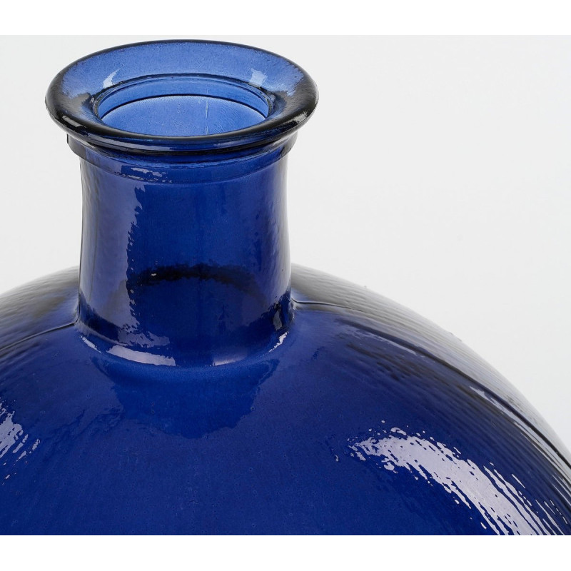 Vase bouteille en verre bleu foncé 42...