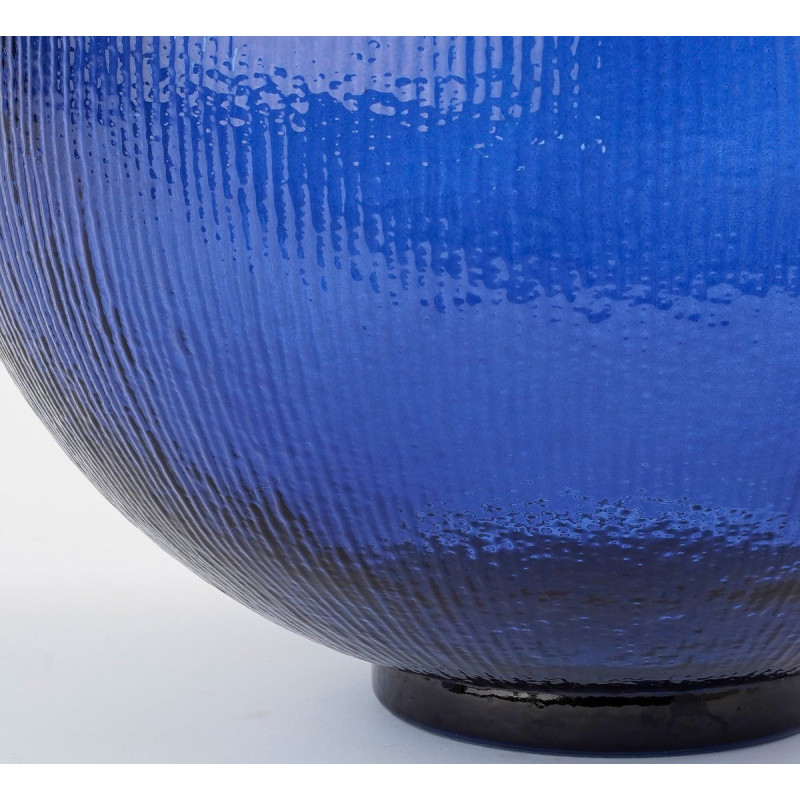 Vase bouteille en verre bleu foncé 42...