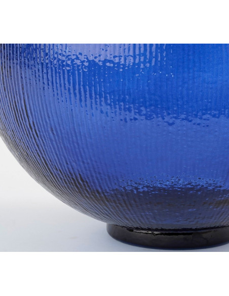 Vase bouteille en verre bleu foncé 42 cm La Granja