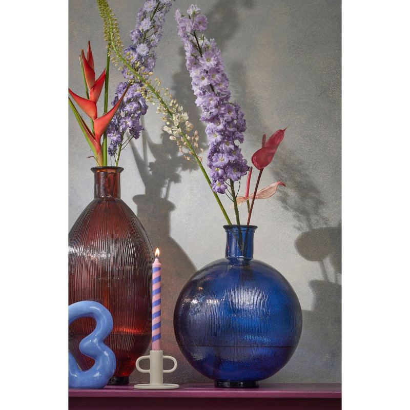 Vase bouteille en verre bleu foncé 42...